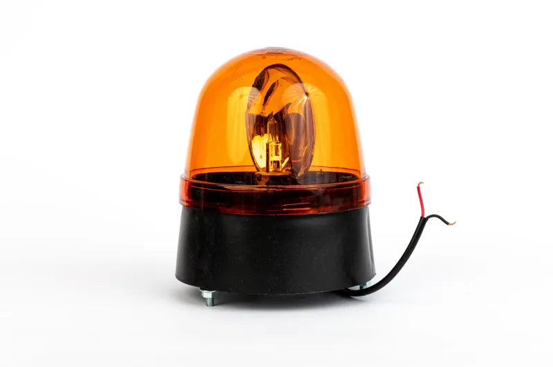 Въртяща Сигнална Аварийна Оранжева Лампа Маяк с Крушка 24V Ø 146mm - 0