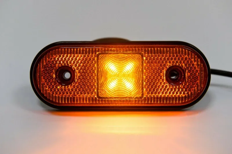 1 брой 12-24V LED Диоден Маркер Токос Габарит Светлина За Камион Ремарке Платформа Оранжев - 2