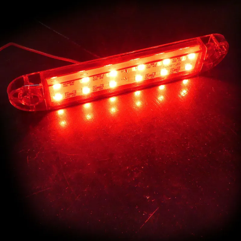 1 брой ЛЕД LED Червен Диоден Маркер Габарит Токос със 12 светодиода за камион ремарке бус ван каравана платформа 12 - 24V - 3