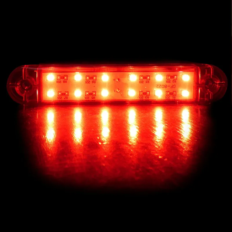 1 брой ЛЕД LED Червен Диоден Маркер Габарит Токос със 12 светодиода за камион ремарке бус ван каравана платформа 12 - 24V - 4