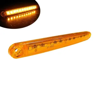 1 брой ЛЕД LED Оранжев Жълт Диоден Маркер Габарит Токос със 12 светодиода за камион ремарке бус ван каравана платформа 24V - MAR871