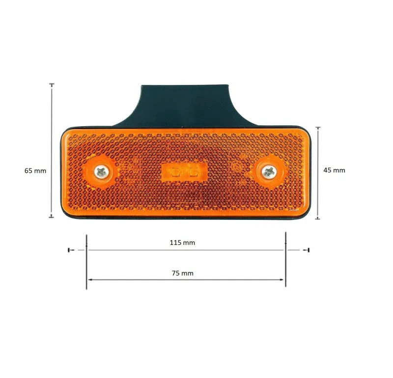 1 брой LED Оранжев Светодиоден Страничен Габарит Със Стойка, Маркер, Токос 12v 24v Е-марк Е9 за камион, бус, ван, платформа, каравана - 2