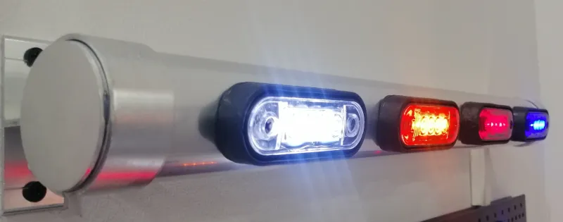 LED Маркер, Диоден Габарит, Токос, Оранжев, 12V-24V, Светлина За Камион, Бус, Ван, Ремарке, Каравана, Извит Гръб за Директен Монтаж на Ролбар, Булбар MAR891 - 1