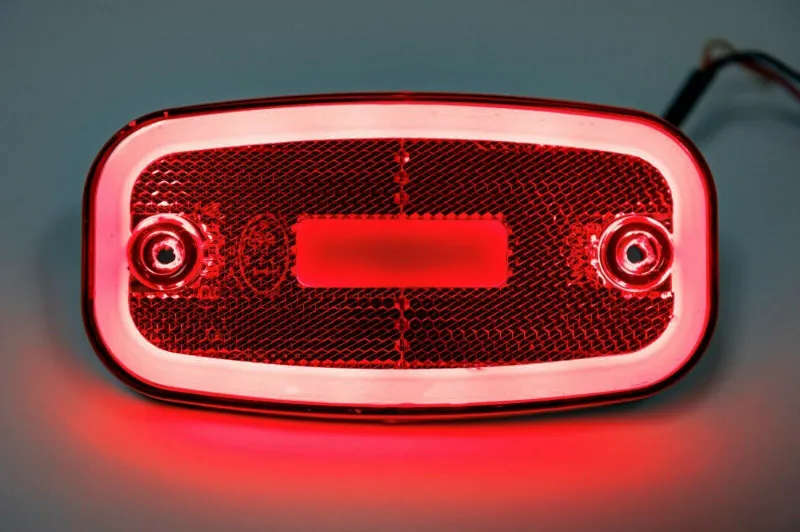 LED Червен Светодиоден Габарит Маткер Токос Неон Ефект, 122mm x 63mm , с Три Функции 12V-24V - 2