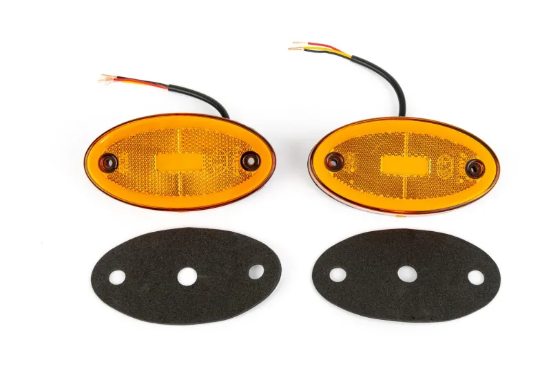 LED Светодиоден Габарит, 116mm x 60mm, Оранжев, Жълт, Неон Ефект, Три Функции,12V-24V - 2