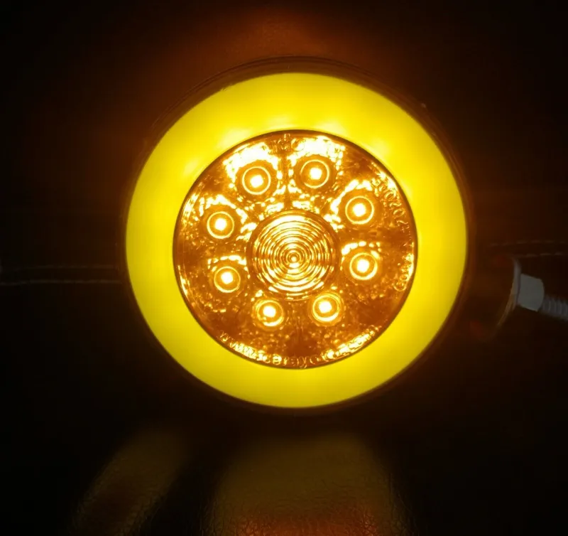 1 брой ЛЕД LED габарит за огледало ОБЕЦИ за камион 12-24V Scania Сканиа Volvo Волво MAN МАН DAF ДАФ Mercedes Мерцедес с ефект Неон Neon в оранжево-червено - 8