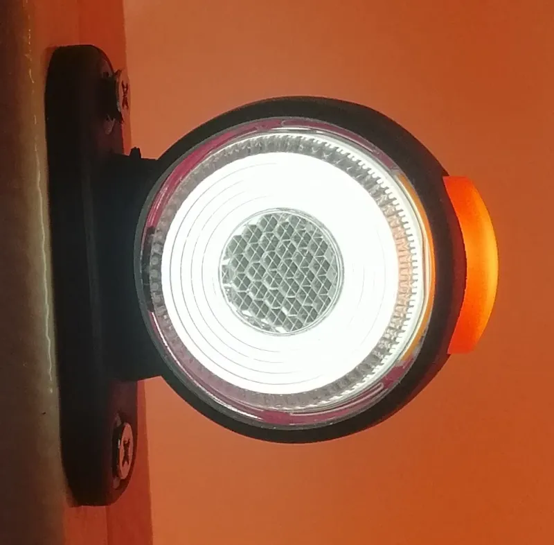 1 брой LED ЛЕД светодиоднен габарит, токос, рогче 24V с три светлини бяла,жълта,червена Неон Ефект за ремаркета, платформи, камиони и др. - 5