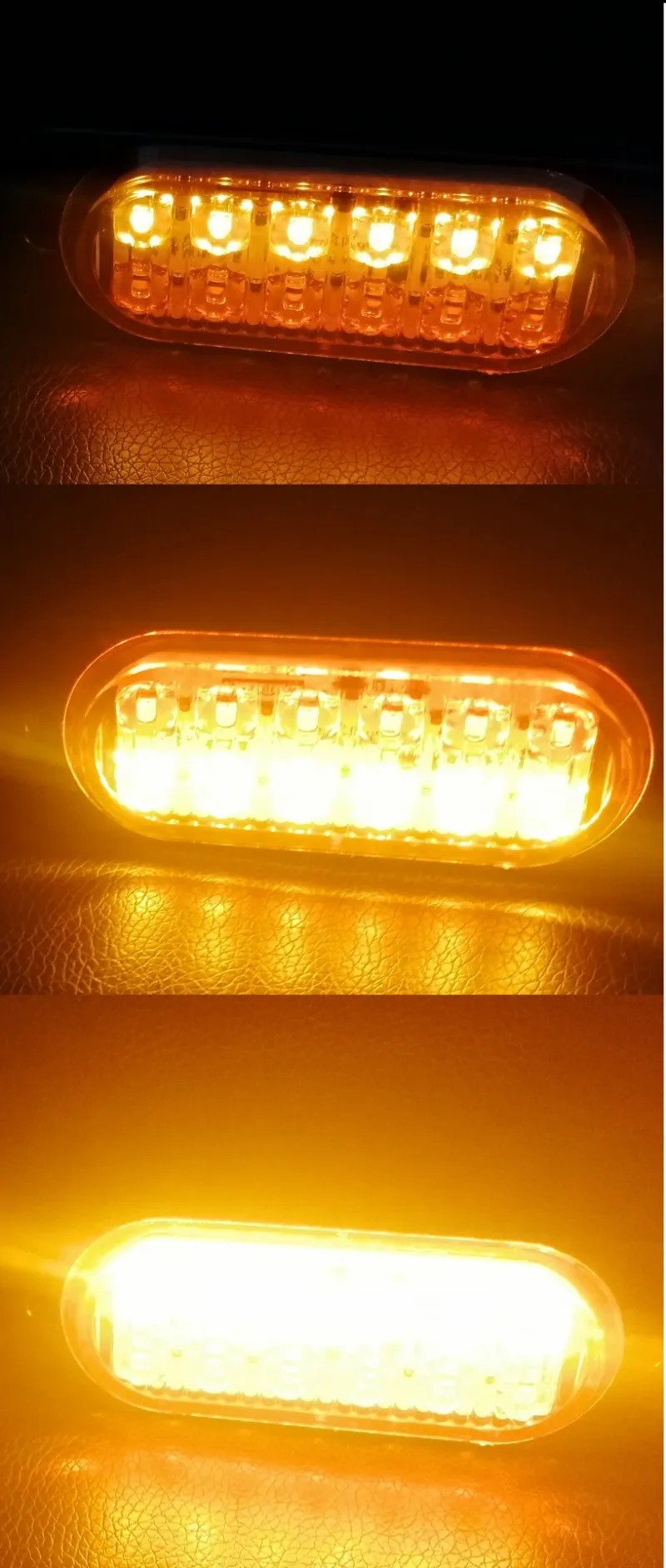 12 LED ЛЕД Аварийна Лампа За Пътна Помощ, Жълта Блиц Светлина, Мигаща! MAR950 - 3