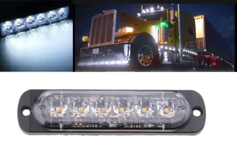 LED Лед Диоден 12-24V Габарит Маркер Токос за камион бус ван каравана платформа кемпер бял 112 x 29mm - 7