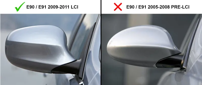 Комплект от 2бр. М-Style капаци за странични огледала за BMW 1-ва и 3-та серия E81 E82 E87 E88 E90 E91 E92 E93 FACELIFT - 1