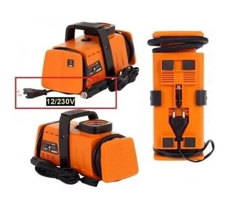 Компресор за помпане на гуми 10 Bar 12V и 220V подходящ за автомобили бусове джипове скутери велосипеди и др. - 1