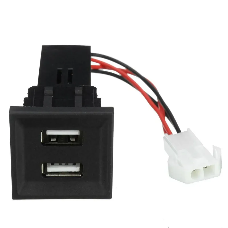 Двойно USB Зарядно за Вграждане за Volkswagen Фолксваген VW Transporter Транспортер Caravelle Каравел Т5 2003 - 2009 - 3
