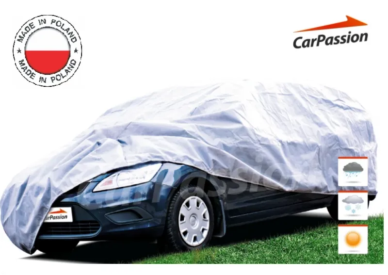 Водоустойчиво висококачествено покривало Perfect за автомобил размер L Л 450 cm x 150 cm сив CarPassion - 0