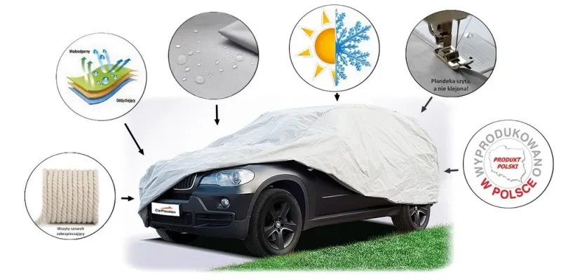 Водоустойчиво висококачествено покривало Perfect за SUV ван размер L Л 465 cm x 145 cm сив CarPassion - 1