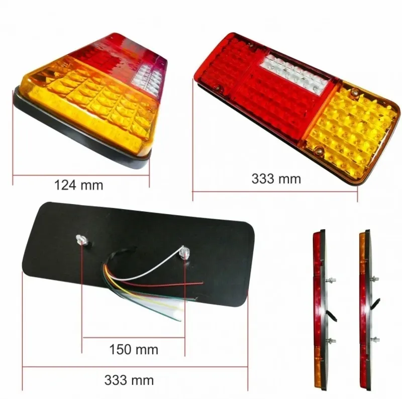 LED стопове мигач задна светлина 12V за камион бус ТИР, ремарке - 1