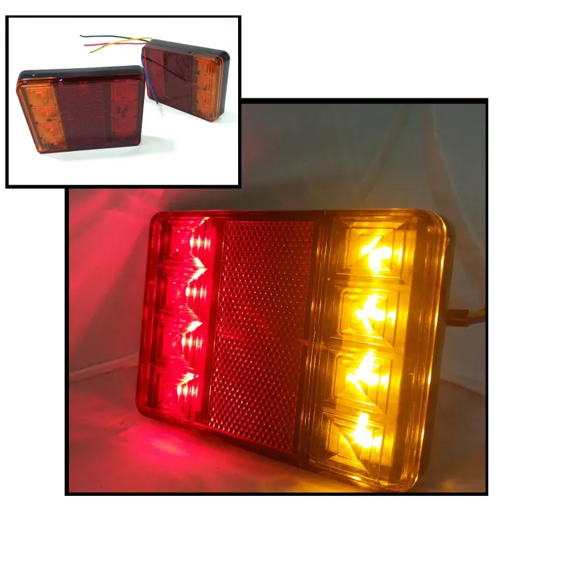 Комплект LED Диодни стопове, стоп светлини, задни светлини 12V-24V за бус камион ТИР ремарке каравана платформа - 3