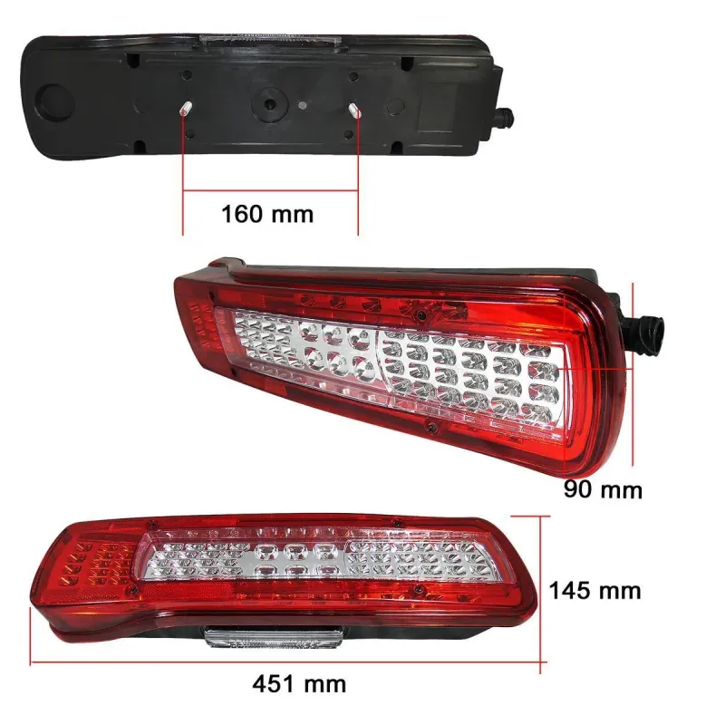 Комплект LED Лед Стопове Диодни със Светлина За Номер Зумер Заден Ход 24V За Волво Volvo FH4 2013+ - 2