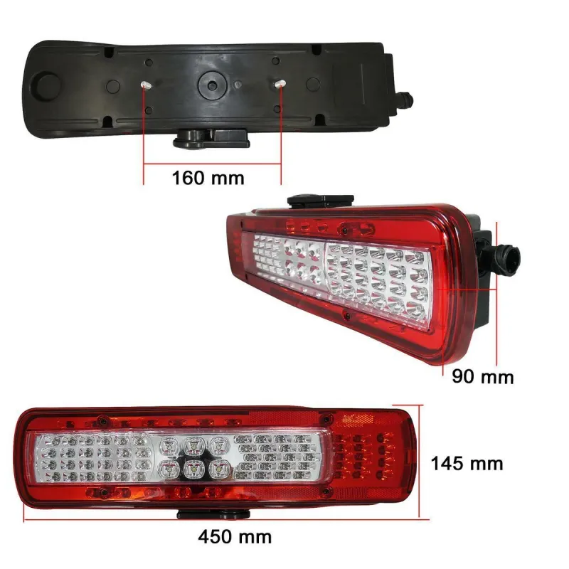 Комплект LED Лед Стопове Диодни със Светлина За Номер Зумер Заден Ход 24V За Волво Volvo FH4 2013+ - 4