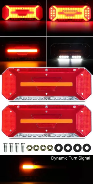 Комплект Диодни Лед LED Стопове 5 функции с Динамичен Бягащ Мигач 12 - 24V 346mm x 130mm
