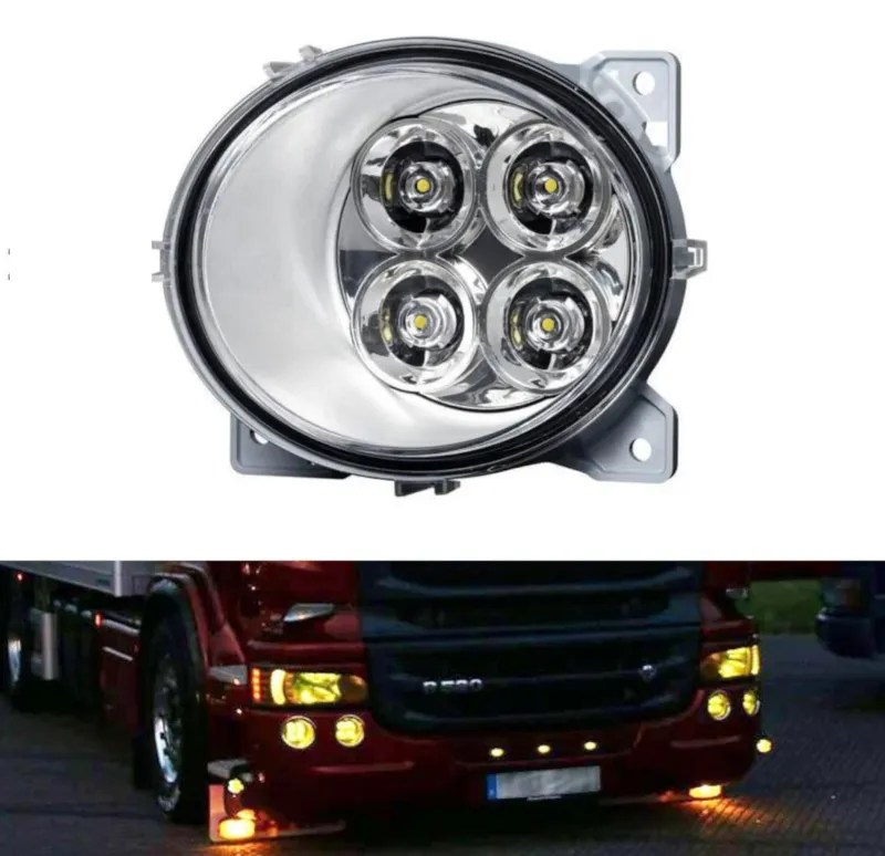 Ляв ЛЕД LED Диоден фар халоген За Scania P G R T след 2004 жълта светлина - 0