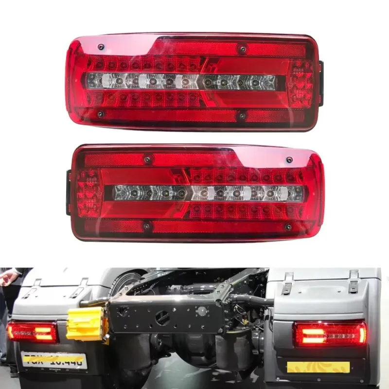 Комплект Ляв и Десен LED стопове Man Ман TGX 24V с 8 функции подходящи за Ремарке Караванa Бус Тир Камион - 7