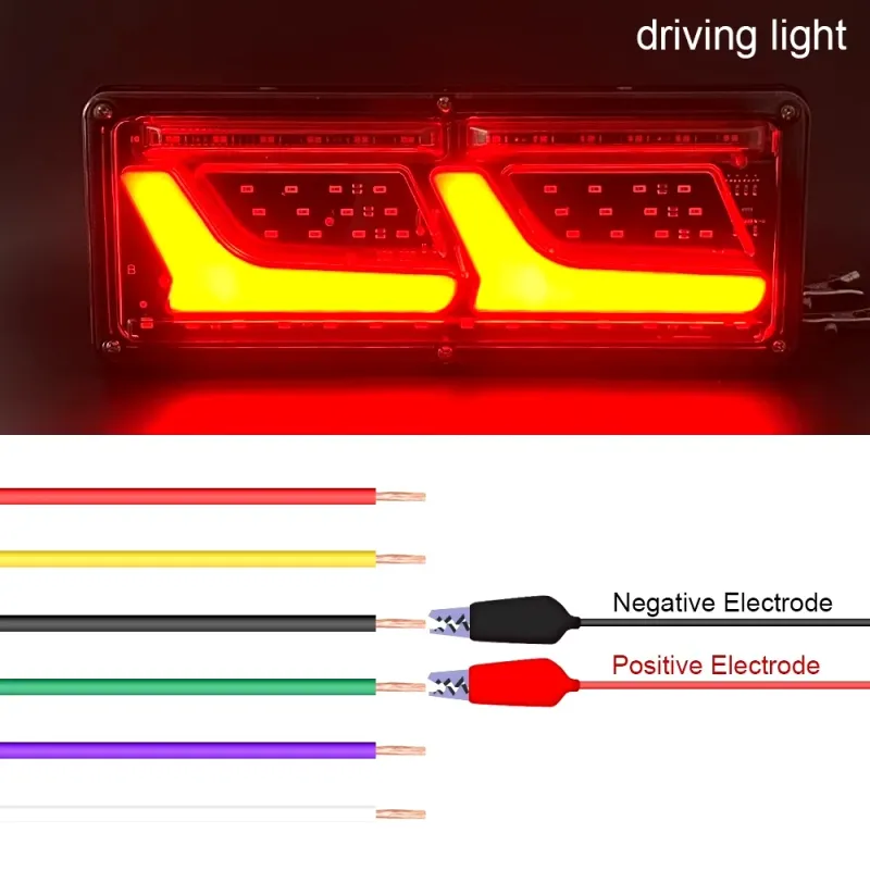 Комплект Ляв + Десен Диодни LED Лед Стопове 12V-24V с Динамичен Мигач Неон Neon Ефект 32x13cm За Бус Камион Тир Ремарке Караванa - 5