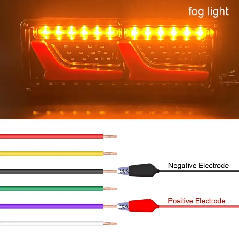 Комплект Ляв + Десен Диодни LED Лед Стопове 12V-24V с Динамичен Мигач Неон Neon Ефект 32x13cm За Бус Камион Тир Ремарке Караванa - 6