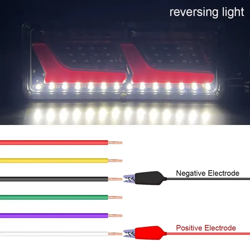 Комплект Ляв + Десен Диодни LED Лед Стопове 12V-24V с Динамичен Мигач Неон Neon Ефект 32x13cm За Бус Камион Тир Ремарке Караванa - 8