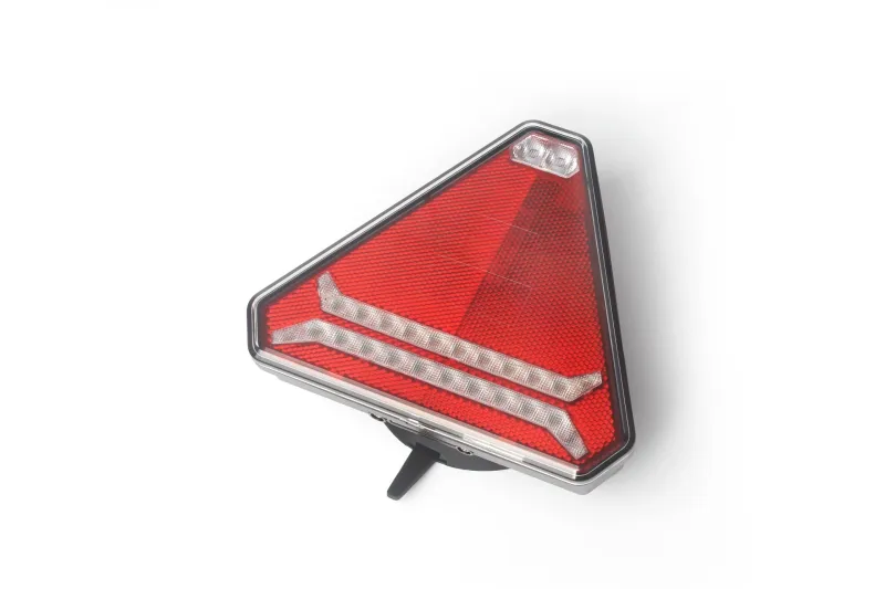 Комплект Безжични Преносими Диодни Лед Led Стопове Wireless с Магнит и Вендуза Неон Neon Ефект Иновационен дизайн триъгълна форма 12V за Ремарке Каравана Платформа и др. - 2