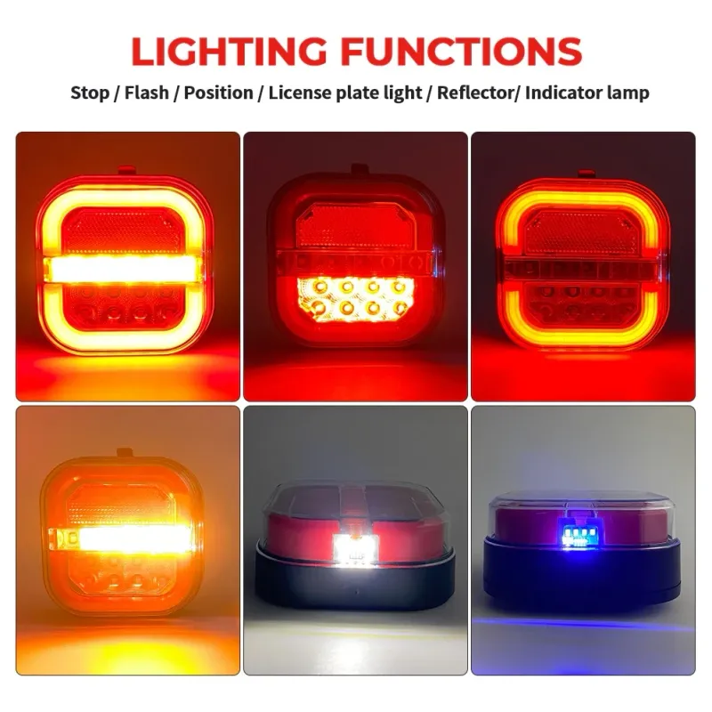 Комплект Безжични Диодни Лед Led Стопове Wireless С Магнит Неон Neon Ефект 12V-24V за Ремарке Каравана Платформа и др. - 14