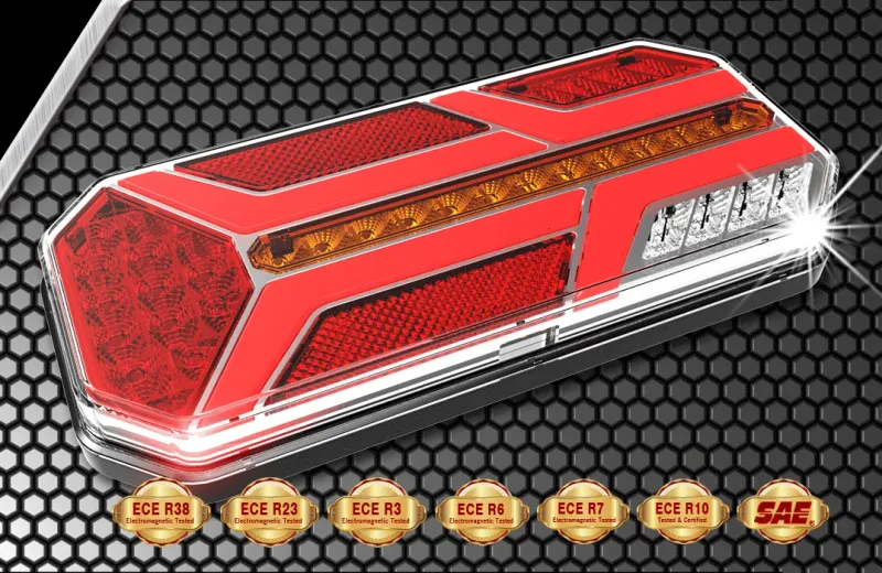 Комплект LED ЛЕД Диодни Стопове, Динамичен Мигач, 7 Функции, 12/24V - 3