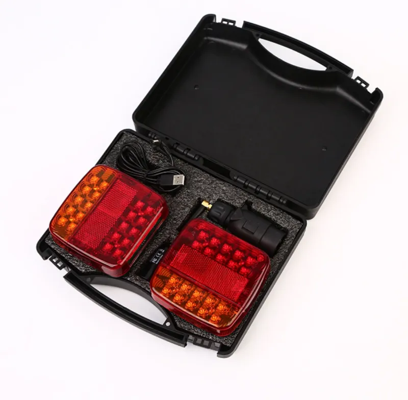 Безжични Wireless Лед Led Стопове с Магнит 12V 24V за Ремарке Каравана Платформа 5 Функции - 3