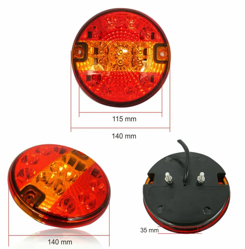 LED Лед Диоден Стоп Тип Хамбургер, Slim, Ø14cm, 12V-24V, За Камион, Ремарке, Бус , Каравана, Кемпер - 1