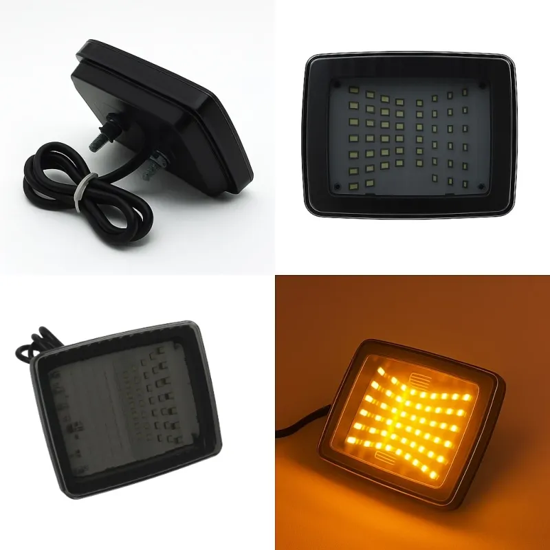 LED оранжев сигнален габарит с 70 диода, 12-24V, опушен - 5