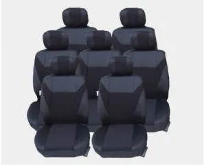 Калъфи тапицерия за VW Touran, Sharan, Ford Galaxy, Citroen C8, Peugeot 307SW, Citroen C4 Grand Picasso, Peugeot 806, 807, Черен