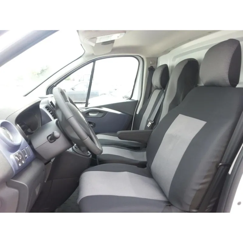 Премиум / лукс калъфи тапицерия за предни седалки за Opel Vivaro 2014+ / Renault Traffic, сиви - 0